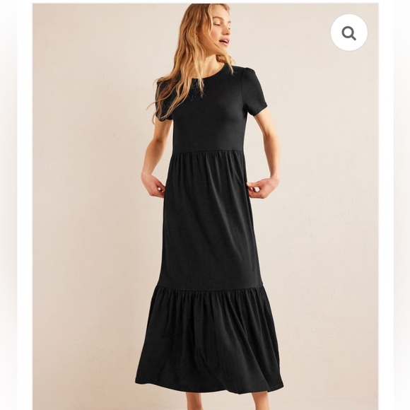 Boden Dresses & Skirts - Boden Emma Tiered Jersey Midi Dress - Black - size 12P